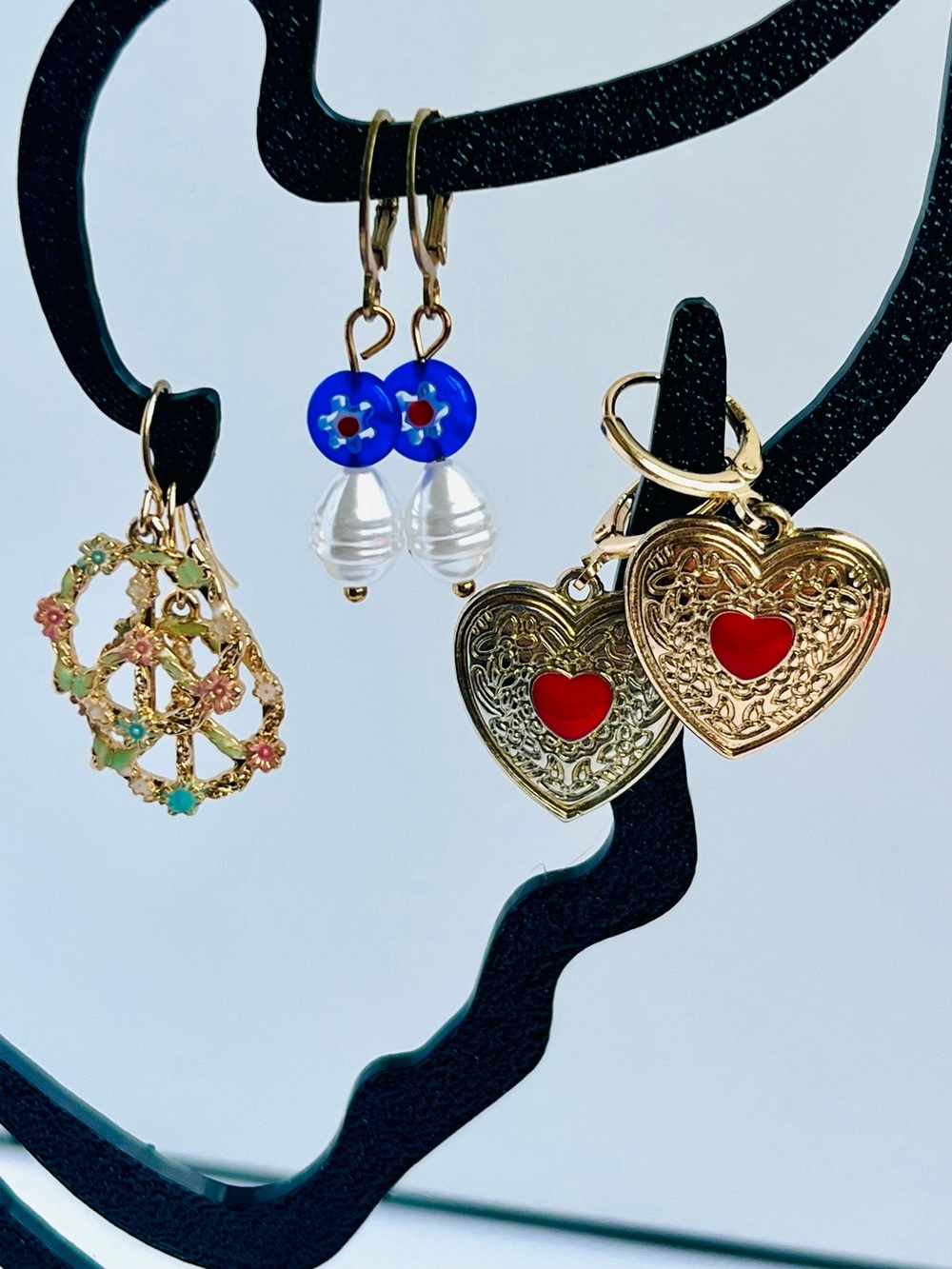 Bundle of 3 Vintage-Style Dangle Earrings Set (With Flaws)